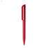 A red plastic pen with a sleek design and a clip. The pen features a branding logo.