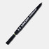 A black golf umbrella with a black handle, featuring a logo.