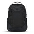 A black OGIO Gambit DNA Backpack with multiple compartments and a carry handle on top. It features a logo.