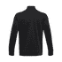 A black fleece 1/4 zip jacket for men, featuring a simple design and a collar at the neckline. It has a logo.