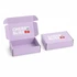 A purple custom box with a locking lid, featuring an inner box and a logo.