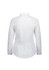 A white long sleeve women's shirt with a fitted style and buttoned cuffs, featuring a small logo on the back.