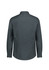 A slim fit long sleeve shirt in dark grey with a classic collar and buttoned cuffs. Features a branding logo on the back.