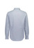 A blue and white checked slim fit long sleeve shirt with a back view and button cuffs. Includes a logo.