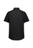 A classic fit short sleeve shirt in black, featuring a plain back and a collar. It has a logo on the label.