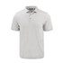 A light grey polo shirt with a collar and three buttons, featuring a logo on the chest.