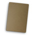 A brown clipboard made of hardboard with two metal clips at the top. It has a smooth surface and rounded corners.