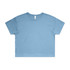 A blue crop tee with a relaxed fit and short sleeves, featuring a simple design without any visible logos.