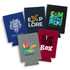 Five drink coolers in various colours, including blue, grey, and black, featuring different logos and designs.