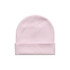 A light pink cuff beanie with a folded brim and a subtle logo.