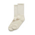 A pair of cream-coloured socks with a ribbed design. The image features two matching pairs displayed together.