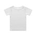 A white organic infant t-shirt featuring a snap button closure at the shoulder and a simple design.
