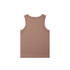A plain brown rib tank top with a simple sleeveless design and no visible branding.