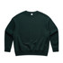A deep green crew jumper featuring a round neck and long sleeves. The design includes a logo on the front.