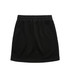 A black terry skirt with an elastic waistband and pockets, featuring a simple design and casual style.
