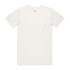 A plain white t-shirt with a round neckline and short sleeves. It features a logo at the neck.