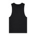 A black singlet tank top with a simple design and no visible branding.