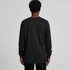 A black long-sleeve t-shirt with a logo on the back, modelled by a person facing away from the camera.