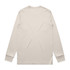 A long-sleeved, cream-coloured t-shirt with a plain back and fitted cuffs. It features a small logo.