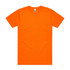 An orange work t-shirt featuring a logo, designed for safety and visibility.
