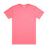 A bright pink work t-shirt featuring a plain back and a small logo on the neckline.