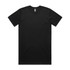 A black classic t-shirt with short sleeves and a logo on the neckline.