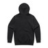 A black zip hooded jumper, featuring a simple design with a hood and no visible logos or text.