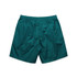 Teal beach shorts with an elastic waistband and a simple design. The back view showcases its lightweight fabric.