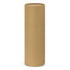 A drink bottle packaged in a cylindrical brown kraft paper box, designed for sustainable aesthetics.