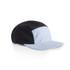 A two-tone nylon cap featuring a black and light blue design, with a curved brim and a logo.