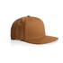 A brown stock canvas cap with a structured front and a flat peak, featuring a blank panel.