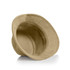 A tan Terry Bucket Hat with a wide brim, featuring a soft interior and a logo inside.