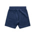 Navy blue sports shorts featuring a back pocket and an elastic waistband. The shorts have a simple design with a logo.