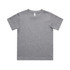 A grey classic kids' T-shirt with short sleeves, featuring a label and no visible designs or patterns.