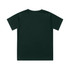 A plain dark green youth t-shirt with short sleeves and a crew neckline, featuring no visible design elements.