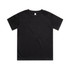 A black youth classic tee shirt featuring short sleeves and a round neckline. It has a small logo on the label.
