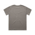 A faded olive green youth t-shirt featuring a crew neckline and short sleeves. It has a brand logo on the label.