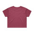 A maroon crop tee featuring a simple, unadorned back design. It has a logo.