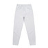 A pair of light grey track pants with a drawstring waist and elasticated cuffs, featuring side pockets.
