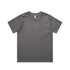 A grey t-shirt featuring a crew neck and short sleeves, with a simple design and a logo.