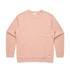 A light pink crew jumper with long sleeves and a rounded neckline. It features a subtle logo.