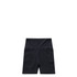 Black active bike shorts featuring a high waistband and pockets, with a logo present.
