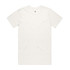 A plain white organic t-shirt featuring a logo on the inner label.