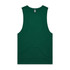 A green singlet tank top with a sleeveless design, featuring a branding logo.