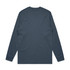 A long-sleeve teal T-shirt featuring a simple design and a logo on the back.