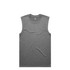 A grey sleeveless tank top featuring a simple design and a logo.