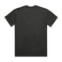 A dark grey t-shirt with a plain back and a logo. Suitable for casual wear.