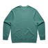 A green sweatshirt with long sleeves and a crew neck, featuring a logo on the back.
