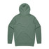 A green premium hoodie with a kangaroo pocket and a hood, featuring a logo on the neck area.