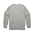 A grey premium crew jumper with a simple design and a logo on the back.